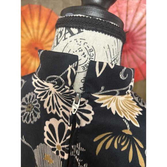 Vintage Lady Carol 70’s Floral Zip Blouse W/Tie Modest Retro Office Chic Sz S - Picture 4 of 6